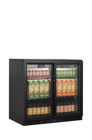 TEFCOLD Pobarinis šaldytuvas BA26S, 2 stumdomos stiklinės durys, 190 l., 900 x 515 x 870 mm 45474 | E-gastro
