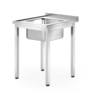 HENDI Stalas su plovimo vonia, suvirintas, Profi Line, 600x600x(H)850mm