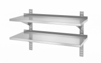 HENDI Dviguba sieninė lentyna reguliuojama su 2 laikikliais 1000x400x(H)600mm