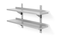 HENDI Dviguba sieninė lentyna reguliuojama su 2 laikikliais 1000x300x(H)600mm