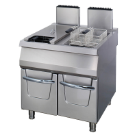 MAXIMA Premium dujinė gruzdintuvė, 2 × 22 l, dviguba, 90 cm, su išleidimo čiaupu 09398606 | E-gastro