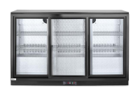 ARKTIC Trejų stumdomų durų baro šaldytuvas, 254 L, juodas, 220–240 V / 160 W, 1350×520×(H)865 mm 235836 | E-gastro