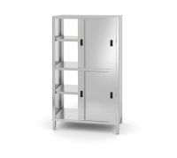 HENDI Atvira spinta su pertvara ir slankiojančiomis durimis, susukama varžtais, Kitchen Line, 800x500x(H)1800mm