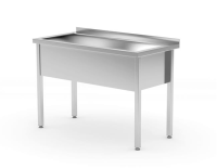 HENDI Stalas su viena plovimo vonia, suvirintas, Profi Line, 800x600x(H)850mm