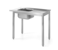 HENDI Stalas su kriaukle indaplovėms prisukamas Kitchen Line 1000x600x(H)850mm