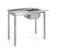 HENDI Stalas su kriaukle indaplovėms, susukamas varžtais, Kitchen Line, 1000x600x(H)850mm