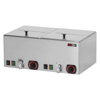 REDFOX Dvigubas dešrelių/daržovių garintuvas su čiaupu WEV11, 2x GN 1/2, 230V/2kW 00005199 | E-gastro