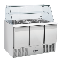 COOL HEAD Saladetė su stikline vitrina CR93A, 3xGN1/1, 230V/233W, 700x1295x1365 mm CRQ 93A | E-gastro