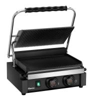 BARTSCHER Elektrinis kontaktinis grilis "Panini-MDI" 1R S, juodas, rifliuotas viršus ir apačia, 230V/2,2kW 150127 | E-gastro