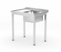 HENDI Stalas su plovimo vonia ir lentyna, surenkamas, dešinė pusė, Profi Line, 800x600x(H)850mm 811863 | E-gastro
