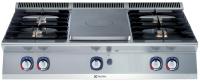 ELECTROLUX Dujinė viryklė 4 kaitviečių po 5,5kW ir vientisu kaitinimo paviršiumi 3,8 kW, be spintelės, 1200 mm. 371012 | E-gastro