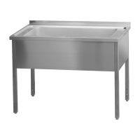 REDFOX Plovimo stalas 120×70×90 1 kriauklė 95×51×38 MSJ 7012