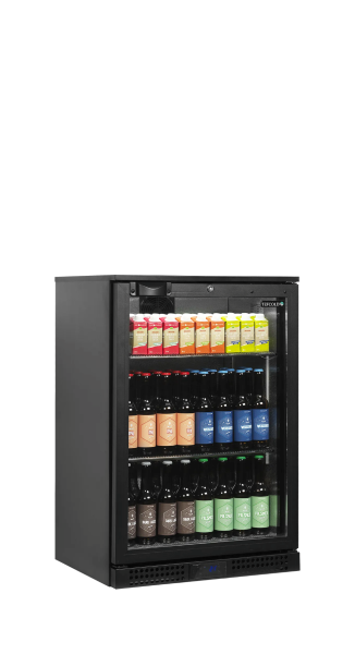 TEFCOLD Pobarinis šaldytuvas BA11H, 1 varstomos stiklinės durys, 128 l., 600 x 520 x 900 mm