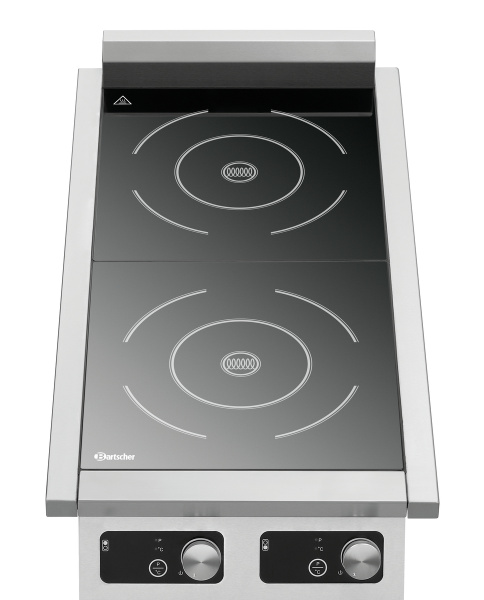 BARTSCHER Indukcinė viryklė, dviejų kaiviečių 2P50-1TCK, 400V/10kW, 430x865x235 mm 105761 | E-gastro