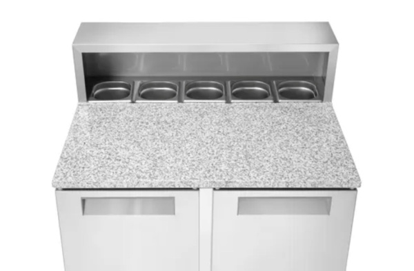 ARKTIC 2 durų šaldytuvo stalas su antstatu ir granito stalviršiu, 247 l, 900x700x(H)1070 mm, 230V/145W 236208 | E-gastro