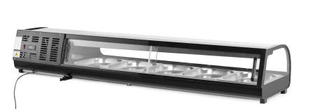 ARKTIC Suši vitrina, 5x GN 1/2 (H)40 mm (su indais), juoda, 220–240V/190W, 1800x420x(H)265 mm 274040 | E-gastro