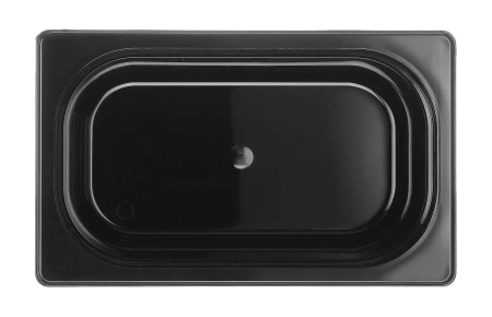 HENDI GN 1/4 konteineris iš juodo polikarbonato, 4L, Juodas, 265x162x(H)150mm
