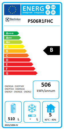 ELECTROLUX Šaldytuvas, 720 L., nerūdijantis plienas, 0/+10°C,  220-240V/0,17kW 691349 | E-gastro