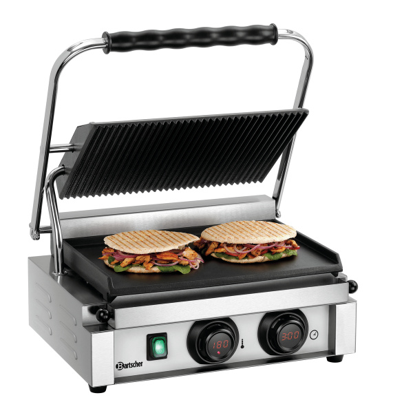 BARTSCHER Elektrinis kontaktinis grilis "Panini-MDI" 1GR, rifliuotas viršus ir lygi apačia, 230V/2,2kW A150976 | E-gastro