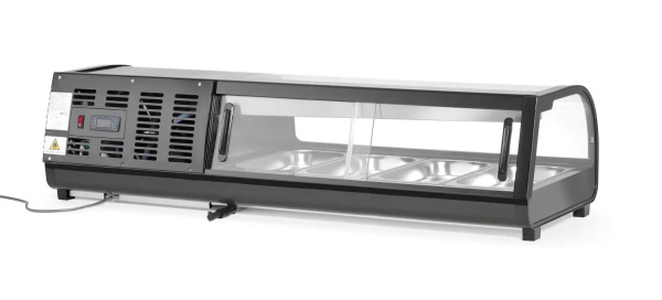 ARKTIC Suši vitrina 4 x GN 1/3 (A) 40 mm., Juoda, 1177x426x(H)296mm 274071 | E-gastro