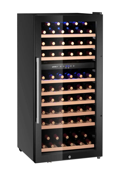 ARKTIC Vyno šaldytuvas, 2 zonų, 91 buteliai, 230L, Juodas, 569x595x(H)1215mm 237113 | E-gastro