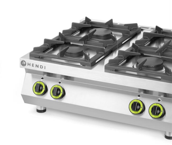 HENDI dujinė viryklė, 4 degikliai, Kitchen Line – statoma ant stalviršio, Kitchen Line, 19kW, 800x700x(H)310mm 227381 | E-gastro