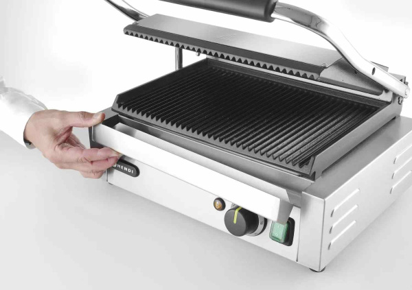 HENDI Kontaktinis grilis Panini, rifliuotas viršus ir apačia, 430x375x(H)216mm 263655 | E-gastro
